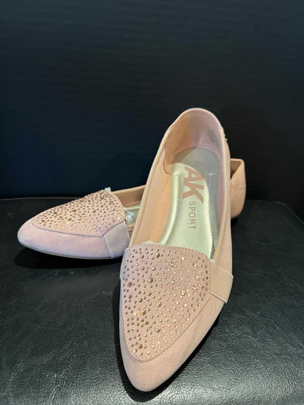 Anne Klein Sport Pink Pointed Toe Embellished Flats